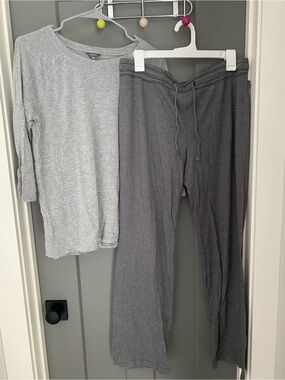 Eddie Bauer Women's Gray and Charcoal Stripe Lounge Pants